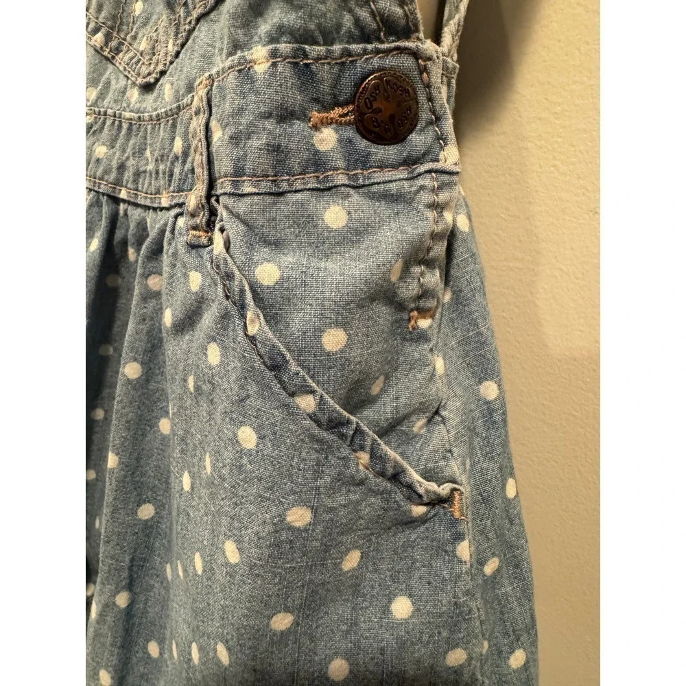 OshKosh B'gosh Polka Dot Jean Overall Dress - 24 Months